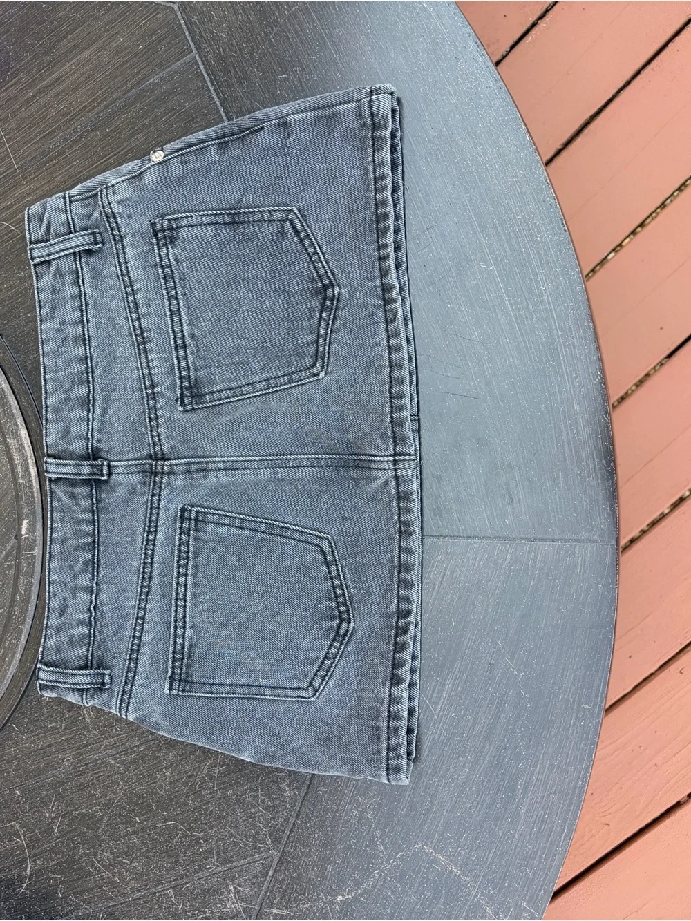 Edikted Black Denim Mini Skirt
